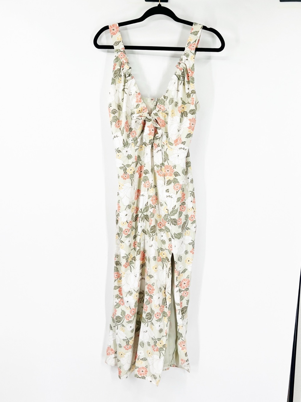 Abercrombie & Fitch Cinched Floral Print Midi Dress TALL